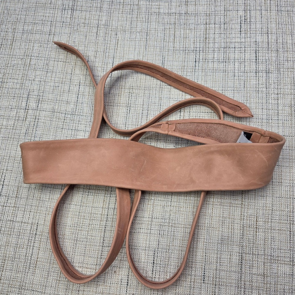 ADA Collection Tan Rose Genuine Leather Wrap Obi Belt Made in Argentina OS - Picture 6 of 7